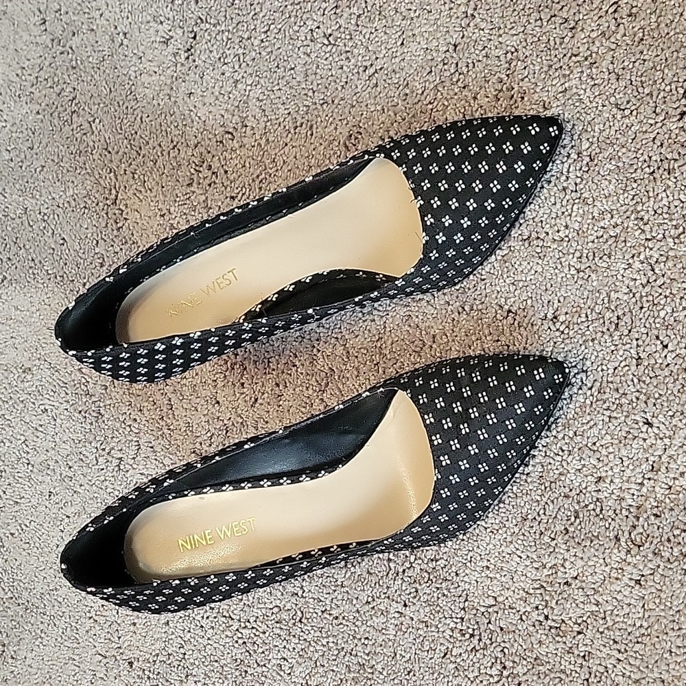 Black and White Nine West 5-inch Heels, Size 8